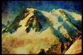 603082 Mont Blanc In Summer, Alps, France A4 Limited Edition Watercolour Print
