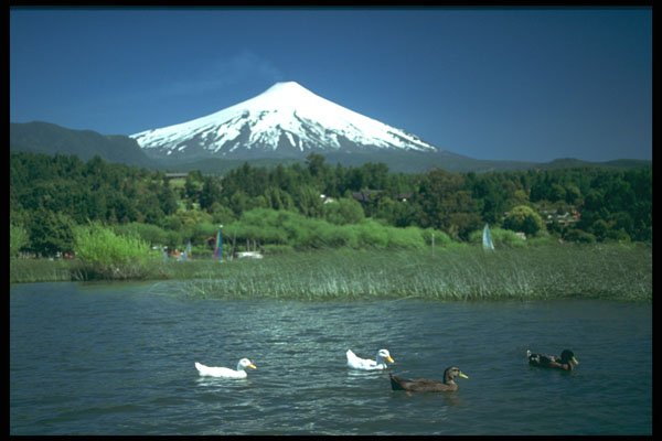 603088 Lake Villarica And Volcano, Chile A4 Photo Print