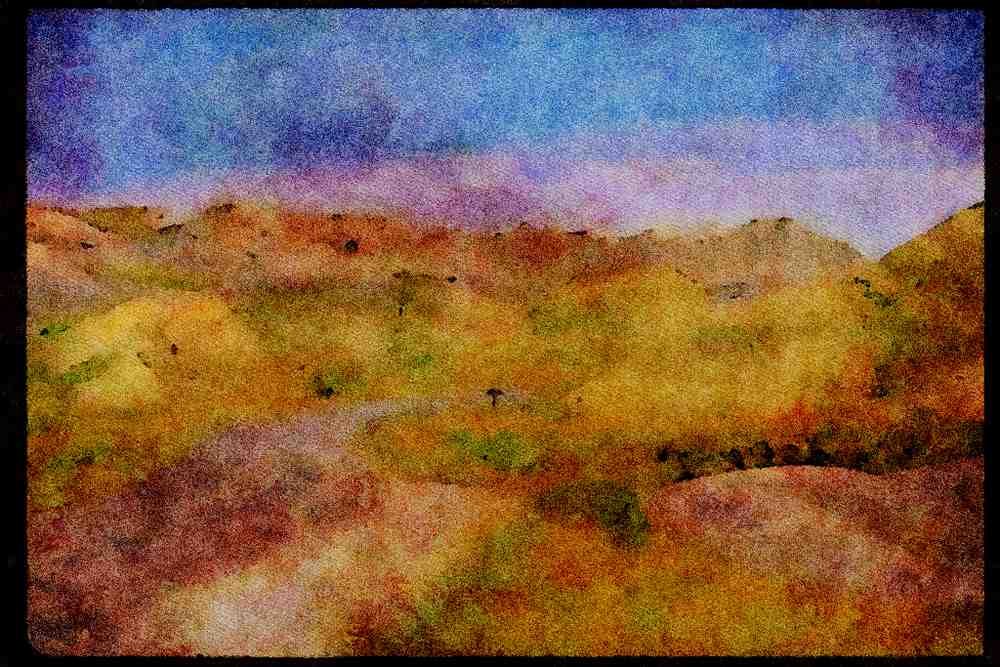 603093 Cones, Layered Colors Of Sulfur And Sediment A4 Limited Edition Watercolour Print