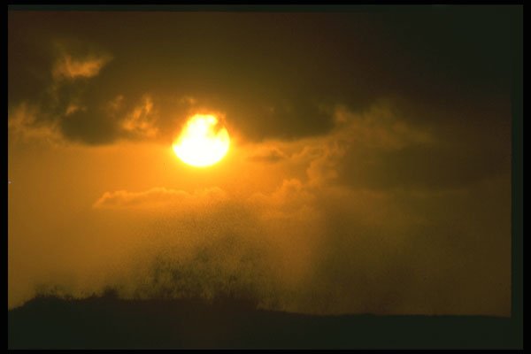 604009 Sunset And Spray A4 Photo Print