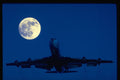 604018 Boeing 707 Under Full Moon A4 Photo Print
