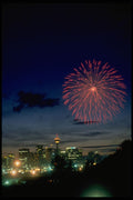 604045 Fireworks, Calgary, Alberta, Canada A4 Photo Print