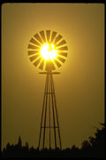 604068 Sun And Windmill, Eastern Washington A4 Photo Print
