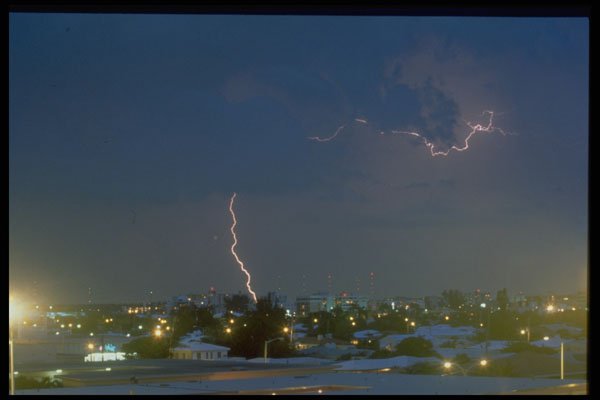 604074 Negative Charge Lightning Bolt A4 Photo Print