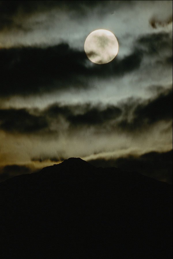 604096 Moonrise Over Rocky Mountains, Alberta, Canada A4 Photo Print