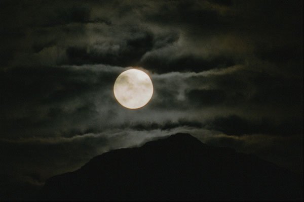 604097 Moonrise Over Rocky Mountains, Alberta, Canada A4 Photo Print