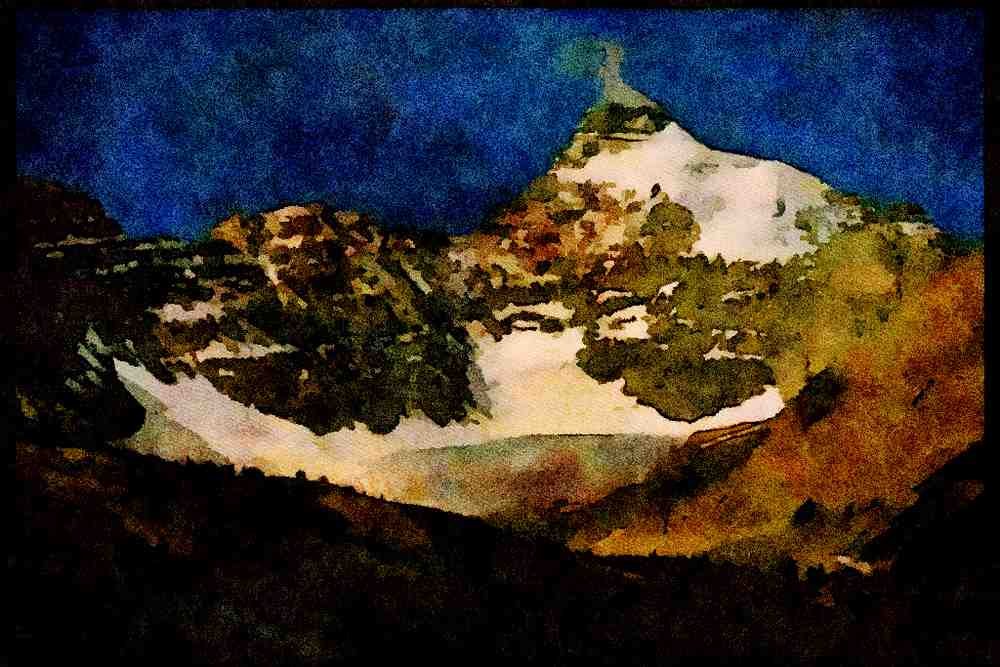 605017 Glacier, Columbia Ice Fields, Alberta, Canada A4 Limited Edition Watercolour Print