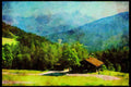 605024 View Into The Mountains, Austria A4 Limited Edition Watercolour Print