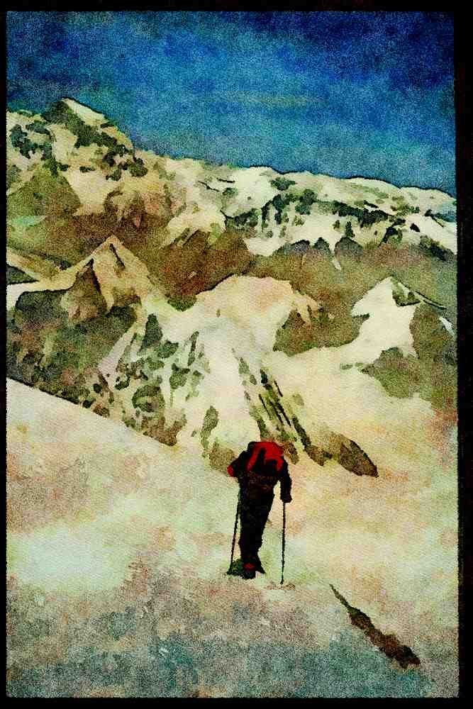 605047 West Ridge Of Everest, Himalayas A4 Limited Edition Watercolour Print