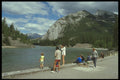 605060 Tourists And River, Banff, Alberta, Canada A4 Photo Print