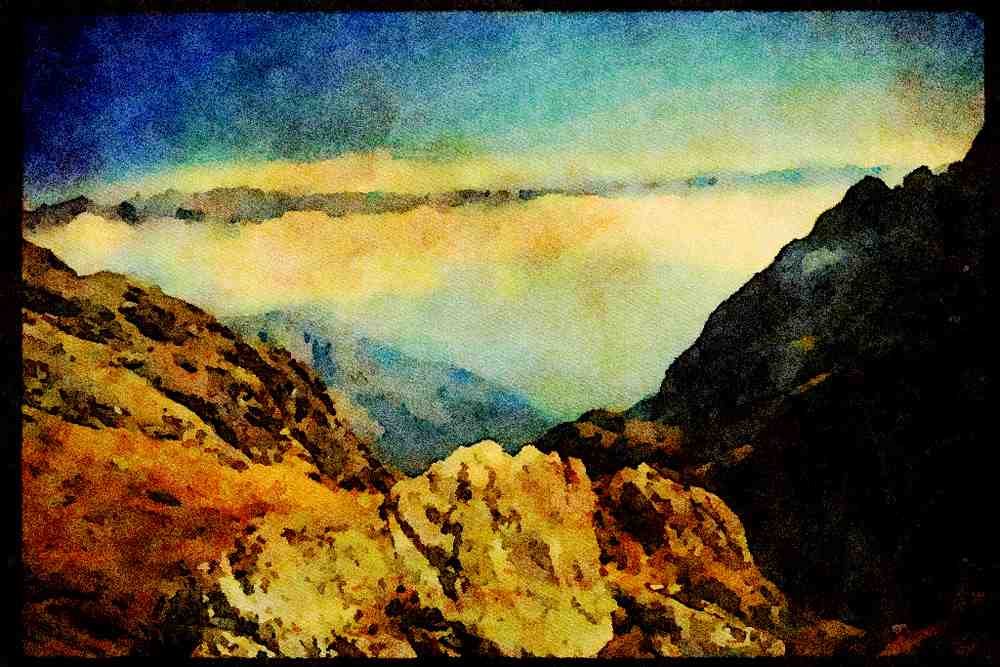 605073 Mountain View, Peru A4 Limited Edition Watercolour Print