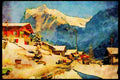 605079 Grindlenald With Eiger, Switzerland A4 Limited Edition Watercolour Print