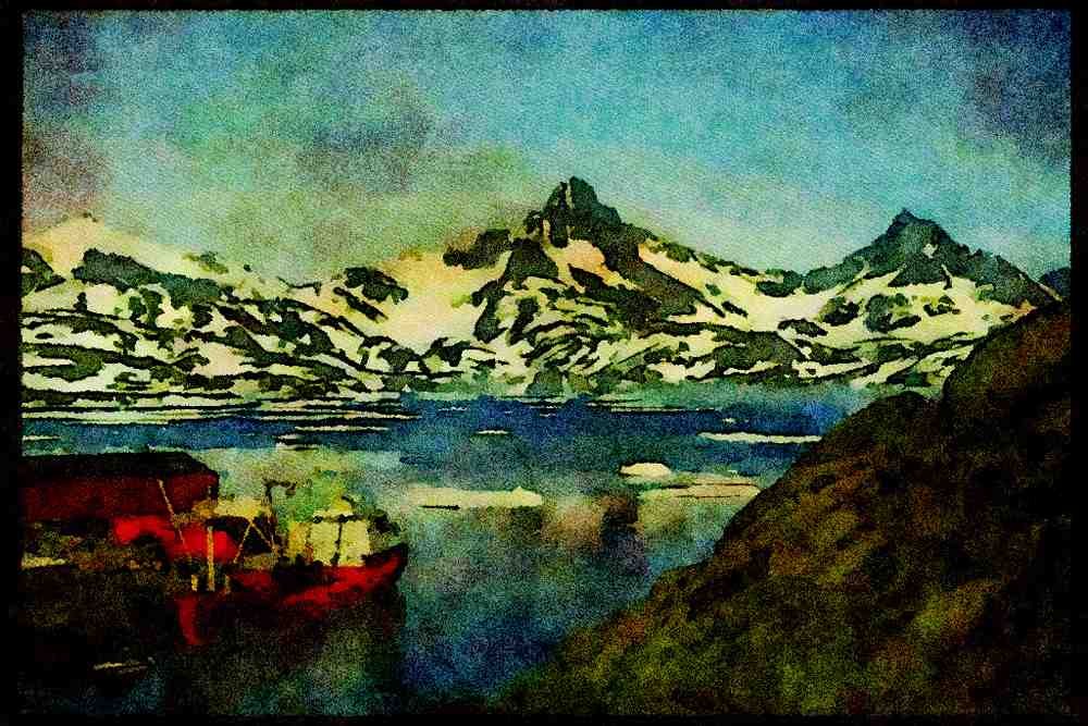 605080 Greenland Near Amagfallik A4 Limited Edition Watercolour Print