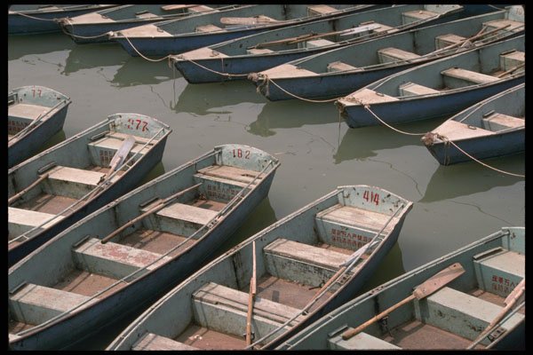 606003 Rowboats At Summer Palace, China A4 Photo Print