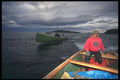 606015 Inuit In Powered Canoes, Ungava Bay, Quebec, Canada A4 Photo Print