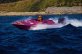 606098 Plum colored Racing Ski Boat A4 Photo Print