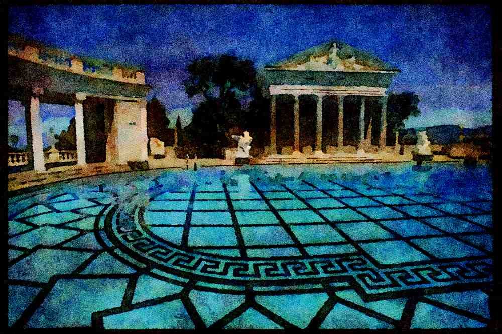 607003 Hearst Castle, San Simeon, California A4 Limited Edition Watercolour Print