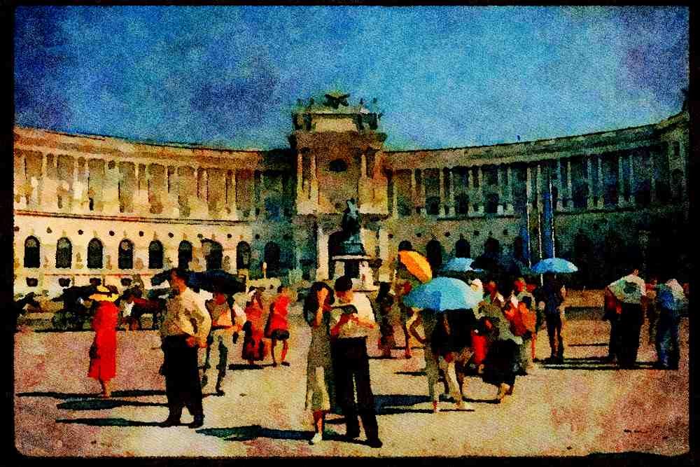 607004 New Imperial Palace, Vienna, Austria A4 Limited Edition Watercolour Print