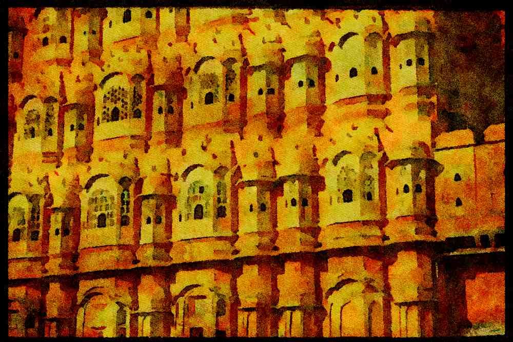 607040 People's Palace, Jaipur, India A4 Limited Edition Watercolour Print
