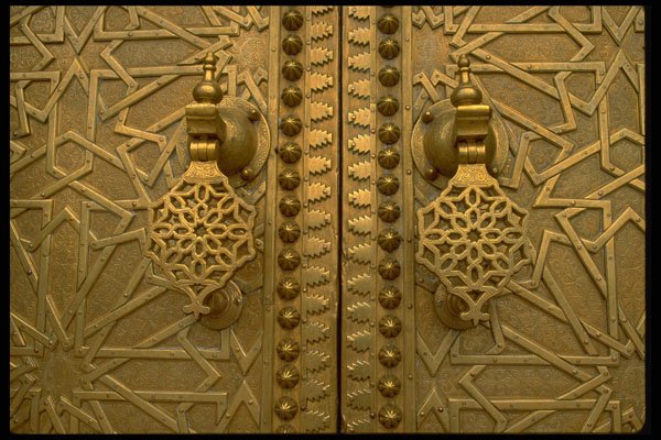 607041 Fes Door Detail, Royal Palace, Morocco A4 Photo Print