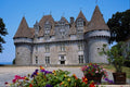 607046 Monbazillac Chateau With Flowers, France A4 Photo Print