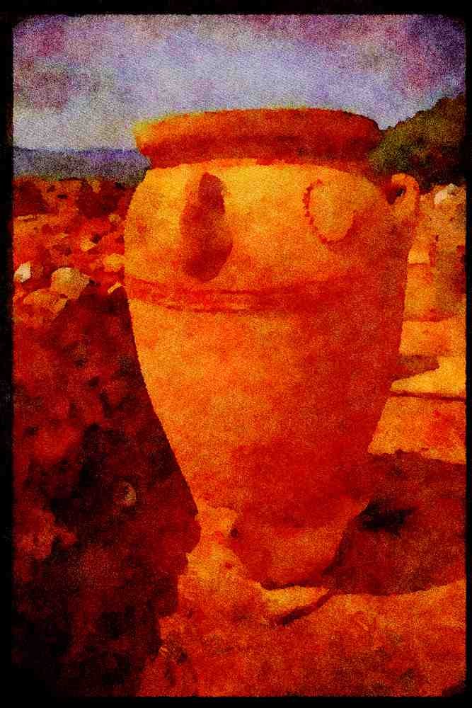 607057 Palace Of Malia, Crete, Greece A4 Limited Edition Watercolour Print