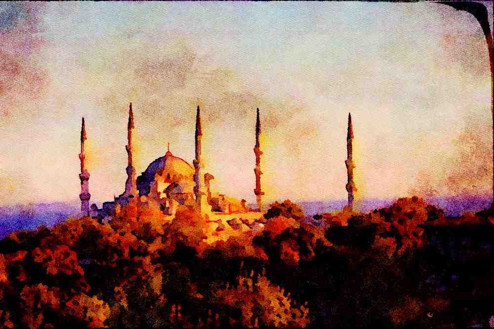 607065 Topkapi Palace, Istanbul, Turkey A4 Limited Edition Watercolour Print