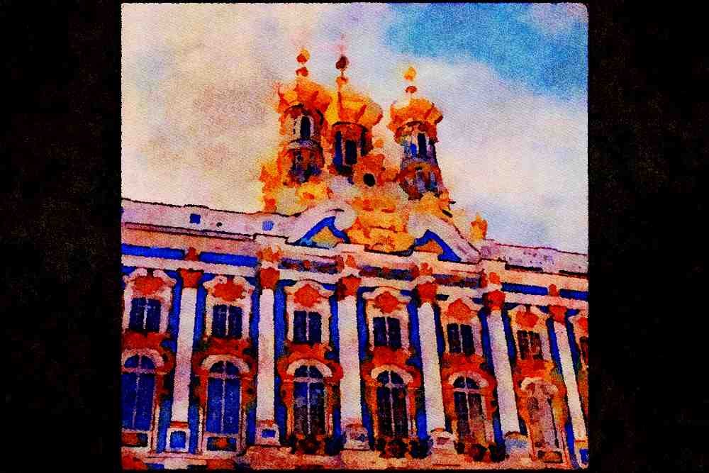 607067 Catherine's Palace, Pushkin, Russia A4 Limited Edition Watercolour Print