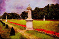 607093 Palace Sculptured Garden With Statues A4 Limited Edition Watercolour Print