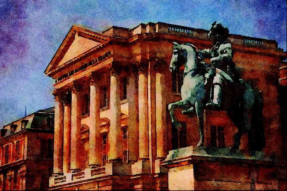 607099 Palace Of Versailles, France A4 Limited Edition Watercolour Print