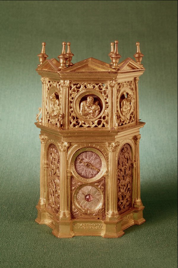 608052 Hexagonal Table Clock, France 1545, British Museum A4 Photo Print