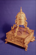 608053 Square Gilt Table Clock, Germany 1580, British Museum A4 Photo Print