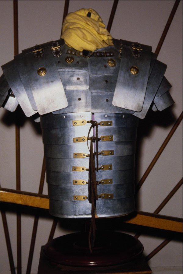 608066 Steel Armor On Leather Harness, Roman Army Museum A4 Photo Print