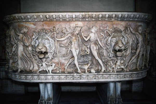 608081 Roman Sarcophagus, Vatican Museum, Rome, Italy A4 Photo Print