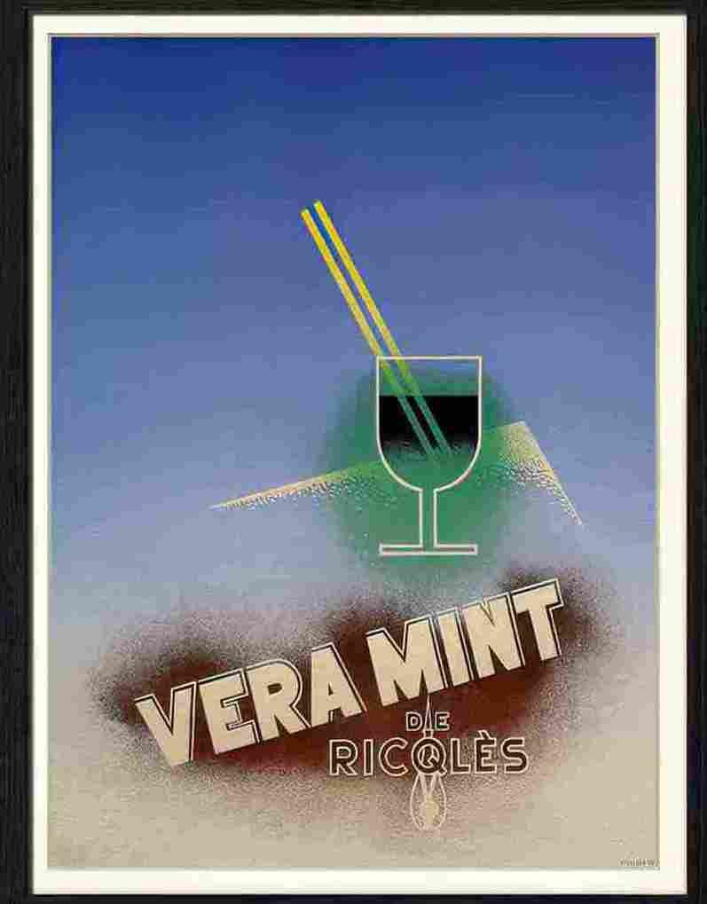 609 02 vera mint french drinks advert 1930s Advert A4 Photo Print