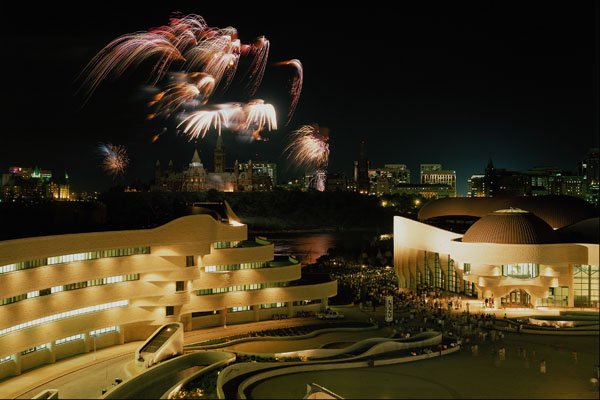 609028 The Museum Is A Good Viewing Spot For Canada Day Fireworks A4 Photo Print