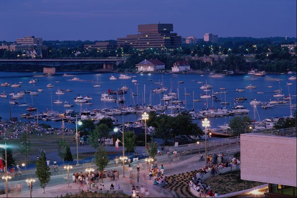 609073 On Canada Day Boats On The River Await A Fireworks Display A4 Photo Print