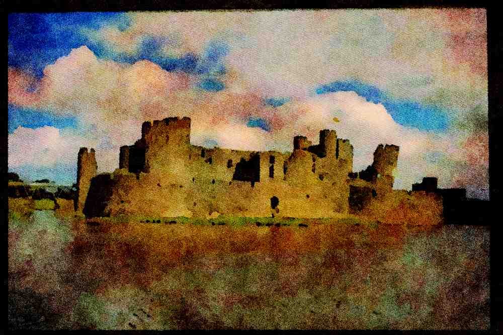 612010 Caerphilly Castle And Moat, Wales A4 Limited Edition Watercolour Print