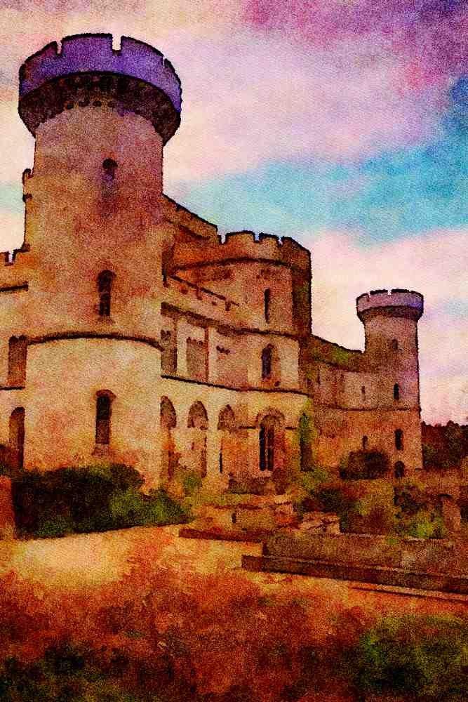 612014 Eastnor Castle, Ledbury, England A4 Limited Edition Watercolour Print