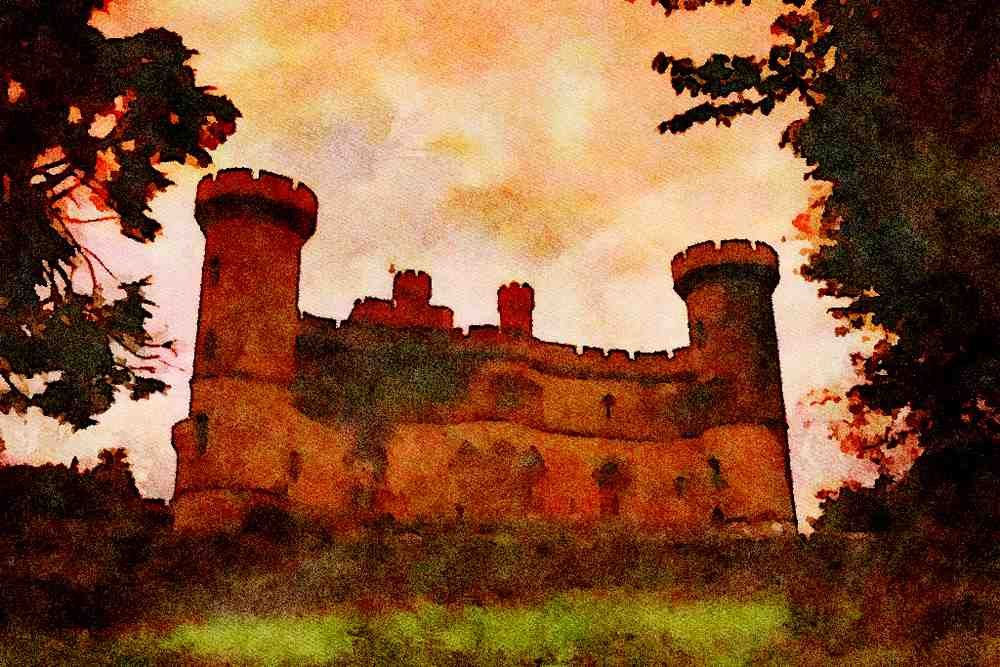 612015 Eastnor Castle, Ledbury, England A4 Limited Edition Watercolour Print
