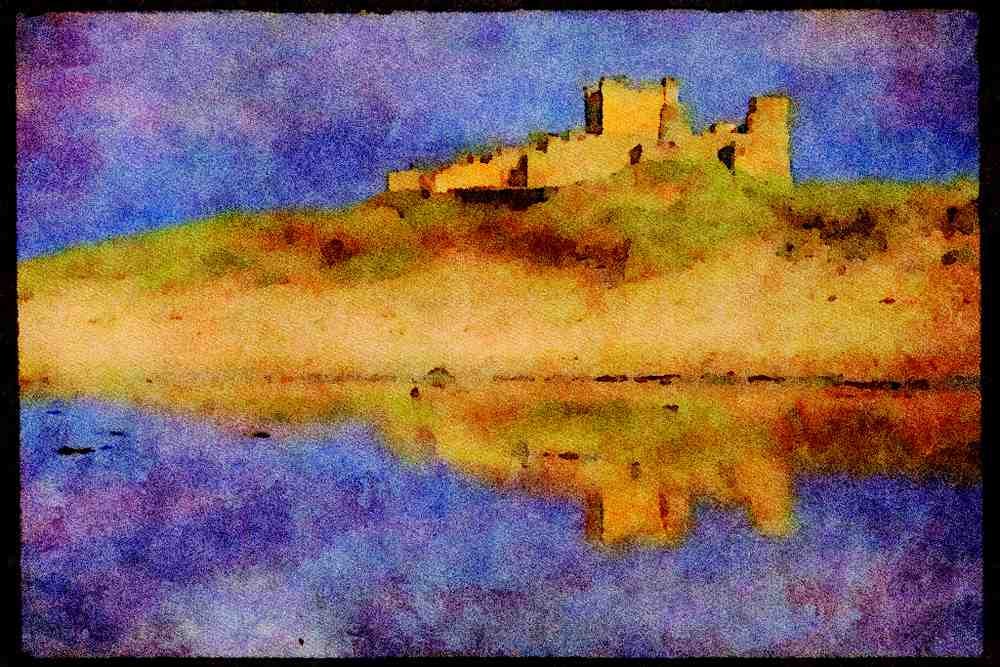 612023 Banburgh Castle, Northumberland, England A4 Limited Edition Watercolour Print