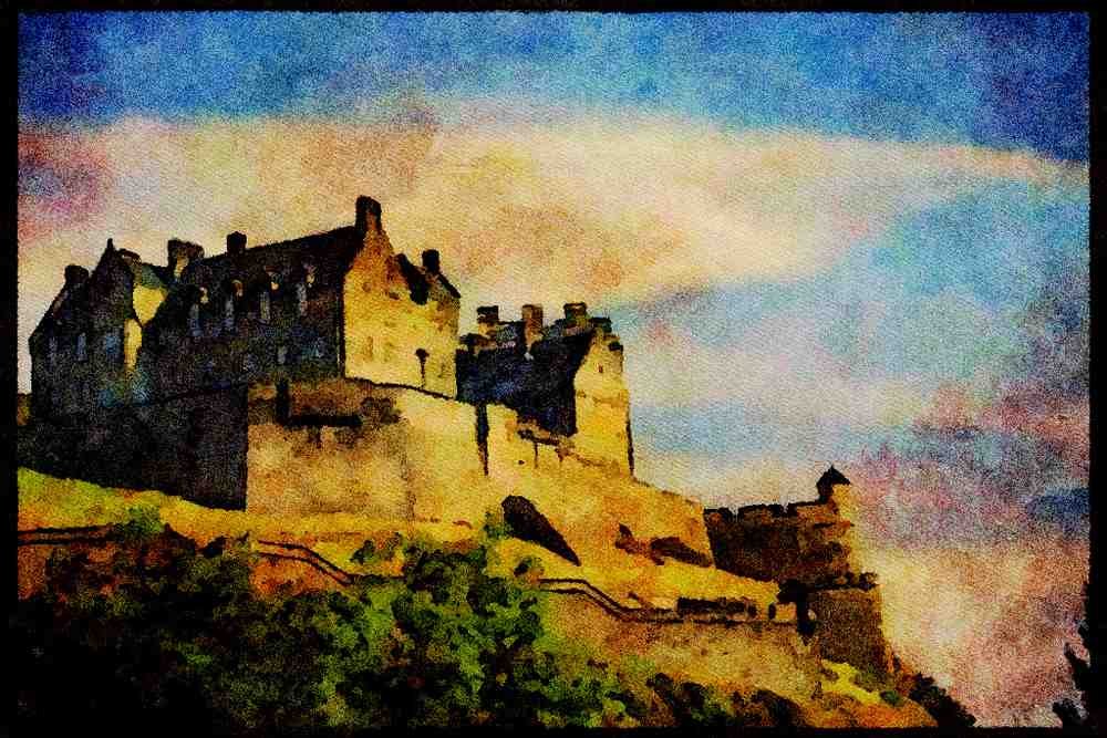 612027 Edinburgh Castle, Scotland A4 Limited Edition Watercolour Print