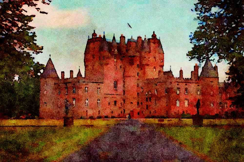 612031 Glamis Castle, Scotland A4 Limited Edition Watercolour Print