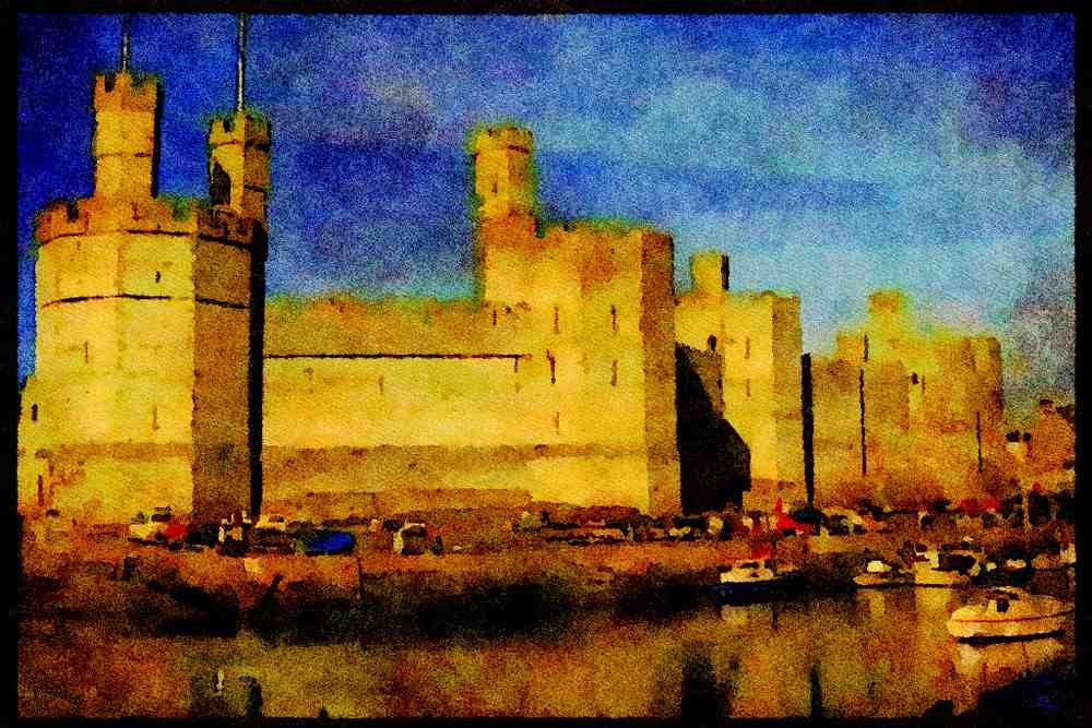 612034 Caernarvon Castle, Wales A4 Limited Edition Watercolour Print