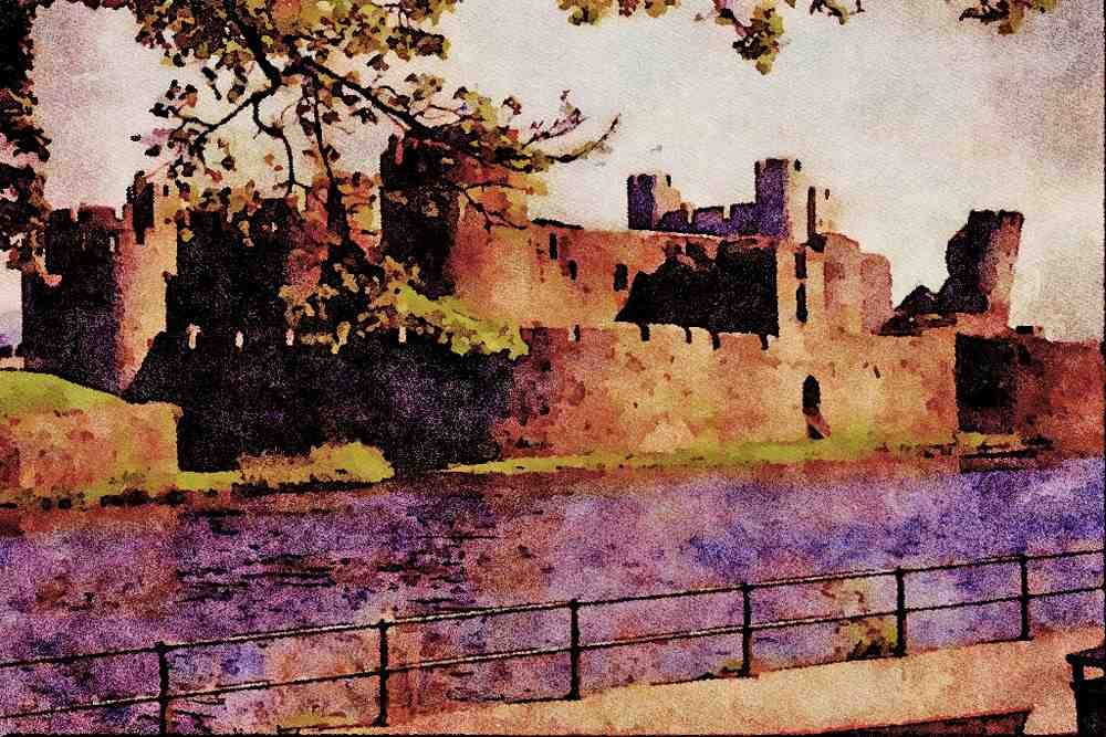 612035 Caerphilly Castle, Wales A4 Limited Edition Watercolour Print