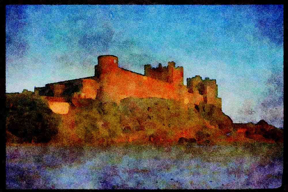 612038 Bamburgh Castle, England A4 Limited Edition Watercolour Print