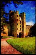 612043 The Clock Tower, Warwick Castle, Scotland A4 Limited Edition Watercolour Print