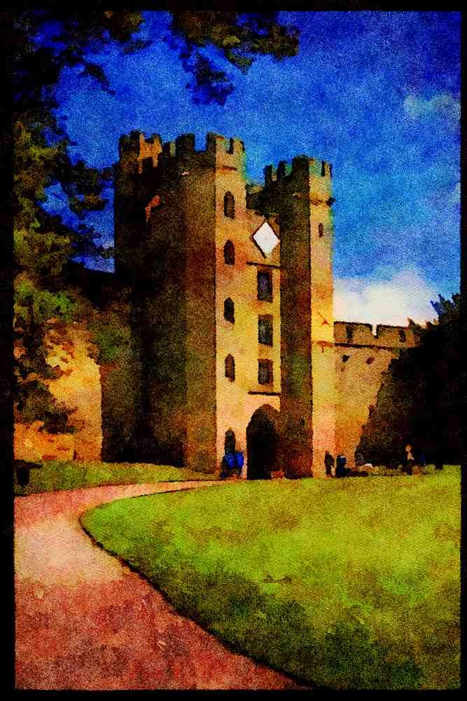 612043 The Clock Tower, Warwick Castle, Scotland A4 Limited Edition Watercolour Print