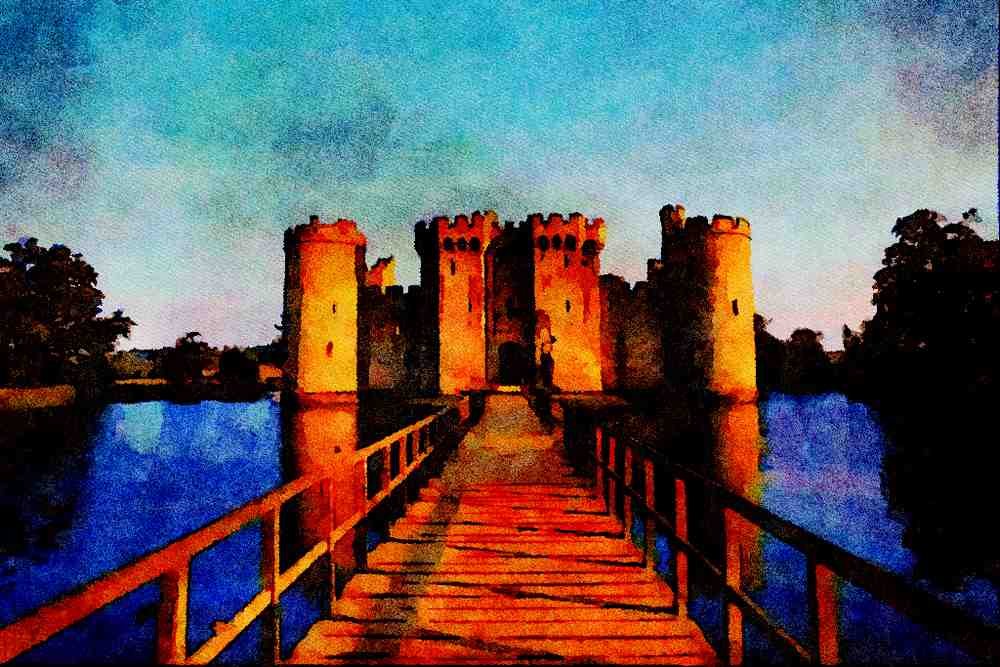 612047 Bodium Castle, Britain A4 Limited Edition Watercolour Print