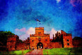 612067 Hoghton Tower, Lancashire, England A4 Limited Edition Watercolour Print